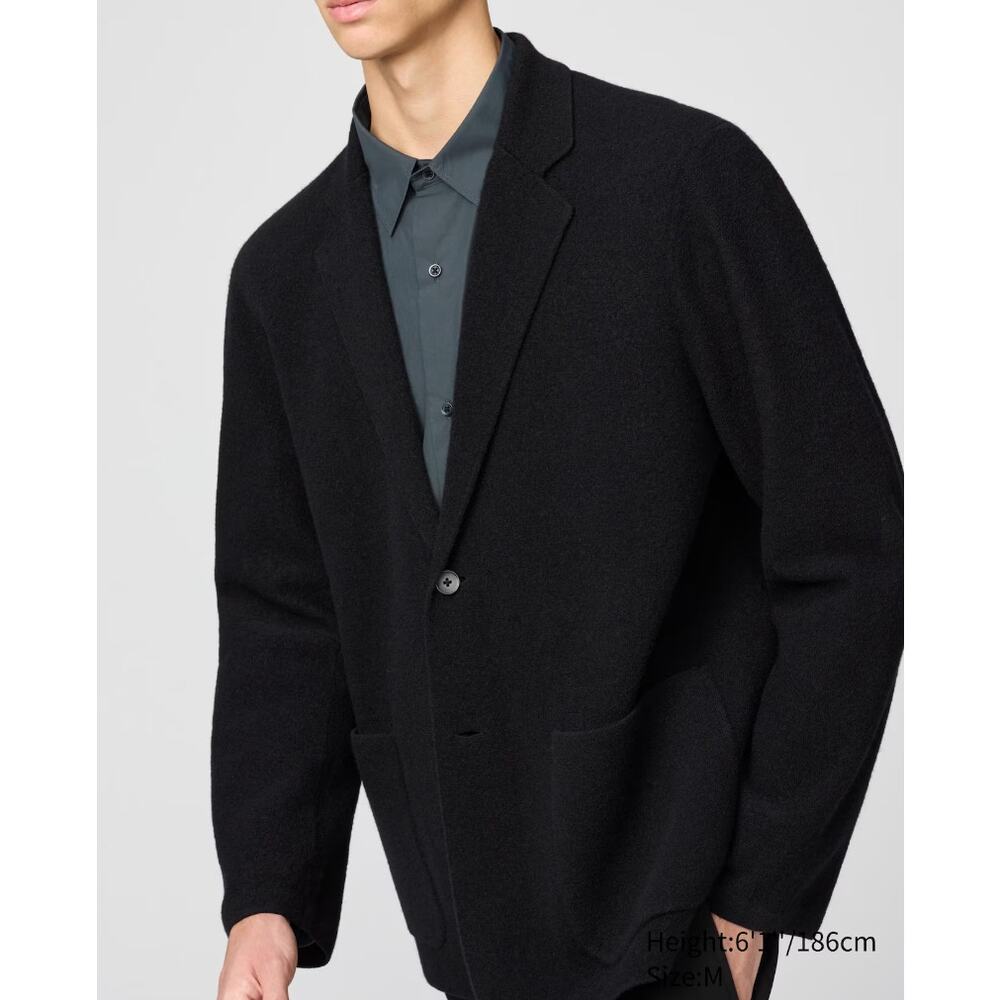 Uniqlo C Knitted Wool Blend Jacket in Black